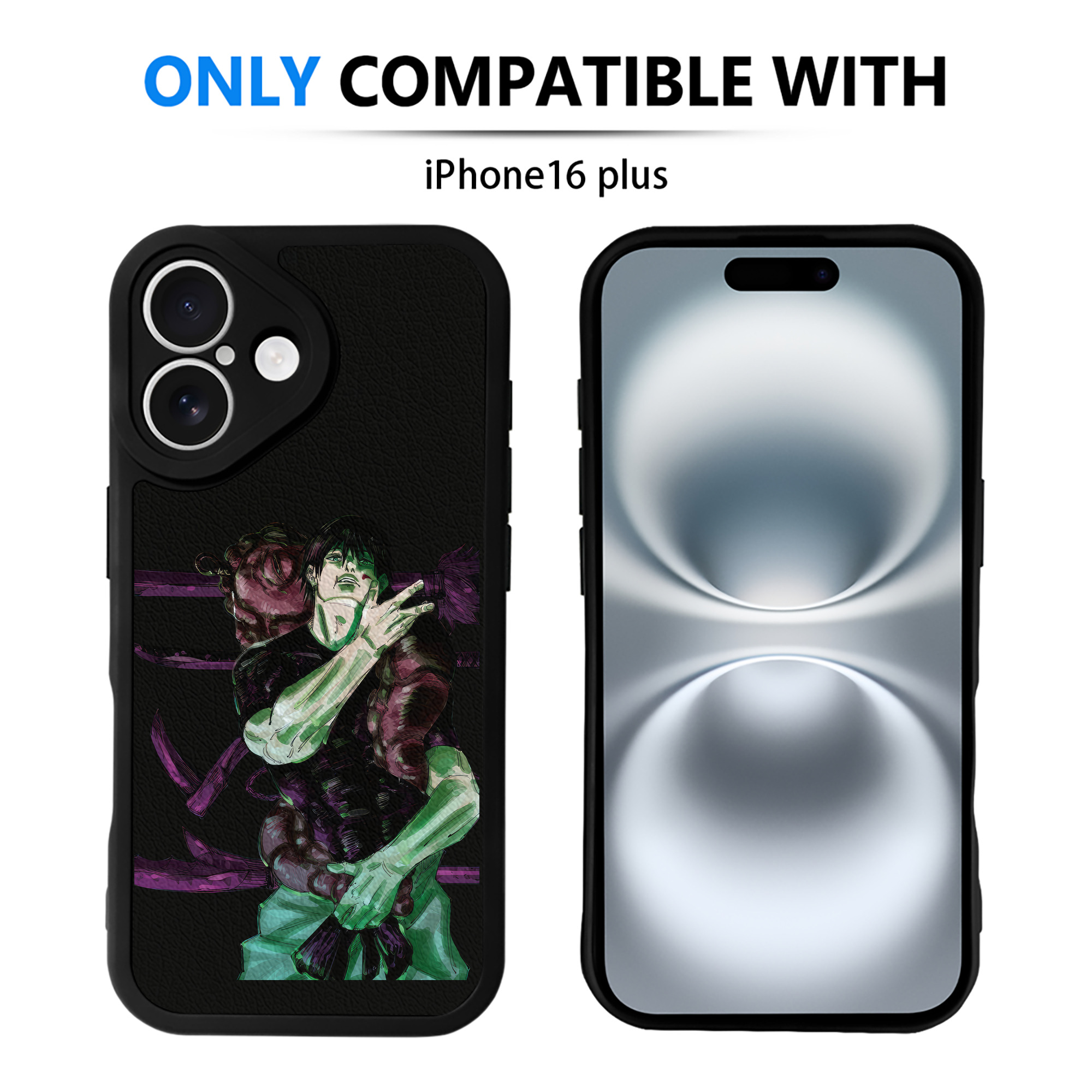 （画像用） 呪術廻戦 Jujutsu Kaisen 【iPhone 16シリーズ対応】シリコンスマホケース（レザー調） 材質：シリコン